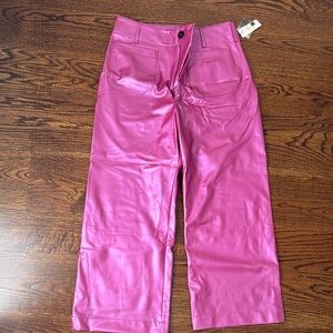 Maeve Pink Faux Leather Pants